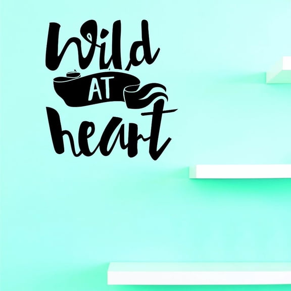 Custom Decals Wild At Heart Wall Art Size: 16 X 16 Inches Color: Black
