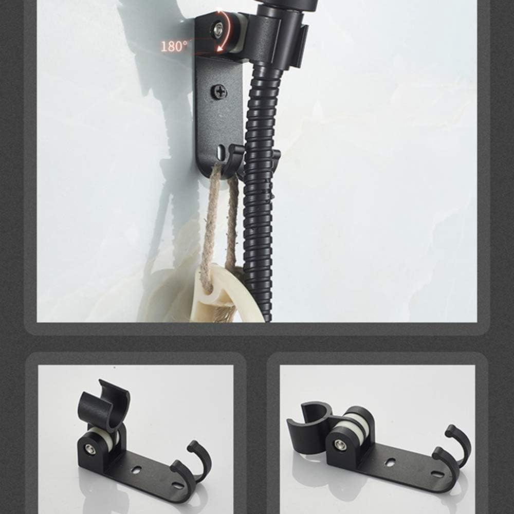 Bathroom Brass Bath Shower Mixer Tap Black Bathtub Faucet Shower Tap System with 180° Adjustable Handheld Shower Head and Swivel Bathtub Spout