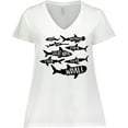 thumbnail image 3 of Inktastic Types of Sharks Women's Plus Size V-Neck T-Shirt, 3 of 5