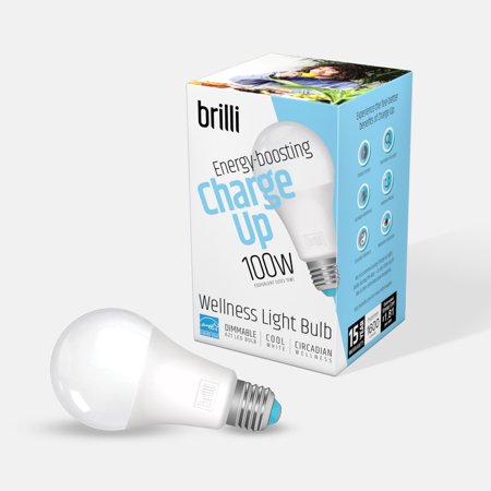 Brilli Charge Up LED Circadian Wellness Light Bulb  15 Watts (100W Equivalent) A21 E26 Base  Dimmable  Cool White  1-Pack