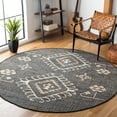 thumbnail image 3 of SAFAVIEH Kilim Lisette Tribal Area Rug, Black/Ivory, 5' x 5' Round, 3 of 9