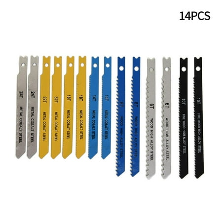 

14pcs Assorted U Fitting Jigsaw Blades Set Metal Plastic Wood For Black & Decker