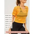 thumbnail image 4 of As Rose Rich Women's Mesh Crop Top Workout Fishnet Shirt, S, 4 of 9