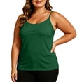 thumbnail image 2 of Women's Plus Size Camisole with Built-In Padded Bra, Adjustable Strap Sleeveless Tank Top, 2 of 9