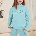 thumbnail image 2 of GBSYEWXS Casual Outfit Set For Teen Girls Letter Print Comfortable Sweatshirt Pant 0 Long Sleeve Sky Blue Outfits Sets Size 13-14 Years, 2 of 4