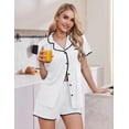 thumbnail image 5 of Ekouaer Pajamas for Women Set 2 Piece Soft Button Up Pjs Short Sleeve Summer Lounge Sets Comfy Sleepwear, 5 of 6
