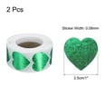thumbnail image 2 of Uxcell 2 Rollos de Etiquetas Adhesivas en Forma de Corazón Brillantes de 1 Pulgada, Verde (C-73-25), 2 of 5