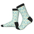 thumbnail image 2 of Pofeuu Daisy Floral A Print Crew Socks, Adult Running Hiking Socks for Youth and Adult, 2 of 7