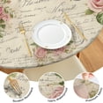 thumbnail image 4 of Pioneer Flower Floral Print Pattern Round Fitted Tablecloth with Elastic Edge,Dining Table Cover Waterproof,Outdoor Round Tablecloth for Camping,Dining,Indoor and Outdoor, 4 of 7