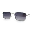 thumbnail image 4 of Luxury Jaguar Cougar Jewel Metal Arm Rectangle Hustler Sunglasses Silver - Smoke, 4 of 8