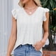 thumbnail image 2 of Elegante camiseta de manga corta con cuello en V sólido para mujer Blusa suelta Tops OAVQHLG3B Store lin121212, 2 of 5
