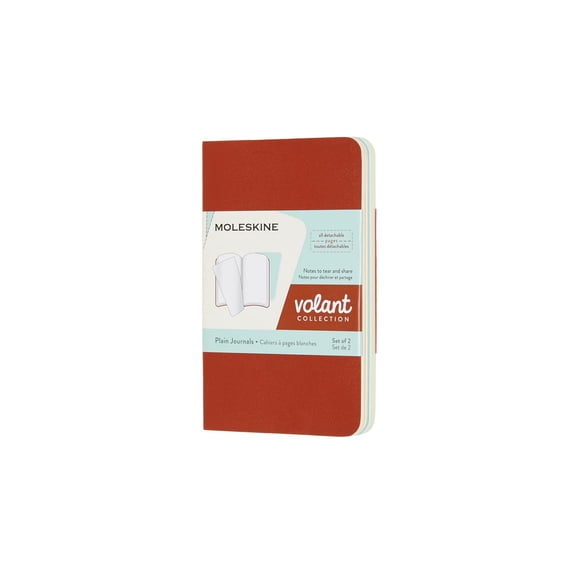 Moleskine Volant Journal, XS, Plain, Coral Orange/Aquamarine Blue (2.5 x 4.25) (Diary)