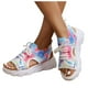 thumbnail image 2 of MKLEKYY Sandalias de Playa para Mujer, Zapatos de Mujer, Sandalias Florales de Suela Gruesa, Sandalias de Moda Con Cordones, Boca de Pez, Suela Gruesa, Tejido de Mosca, Sandalias Casuales para Mujer, 2 of 4