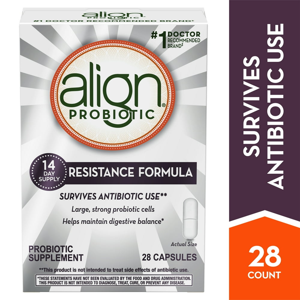 Align Probiotic Supplement Capsules, Antibiotic Resistance, 28 Ct
