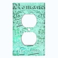 thumbnail image 2 of Metal Light Switch Plate Outlet Cover Teal Music Sheet Wallpaper Damask MUS004, 2 of 13