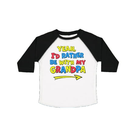 

Inktastic Yeah I d Rather be with My Grandpa in Red Yellow and Blue Gift Toddler Boy or Toddler Girl T-Shirt