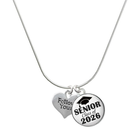 Delight Jewelry Silver-tone Follow Your Heart – Silvertone Senior Class of 2026 Dome Necklace 18
