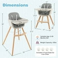 Free Shipping! Babyjoy 3 in 1 Convertible Wooden High Chair Toddler