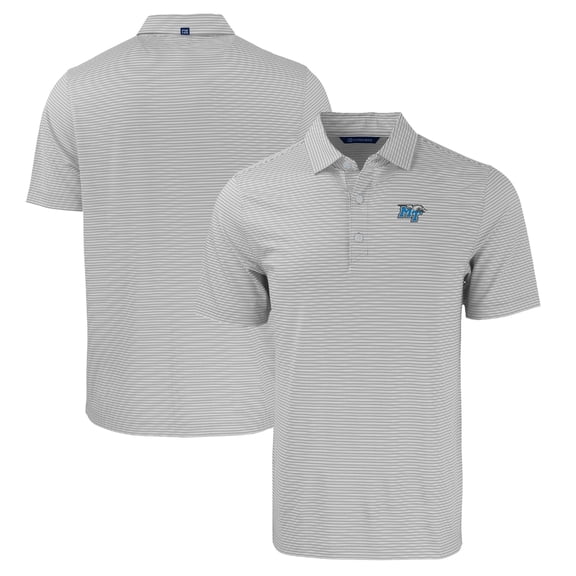 Men's Cutter & Buck  Gray/White MTSU Blue Raiders Forge Eco Double Stripe Stretch Recycled Polo