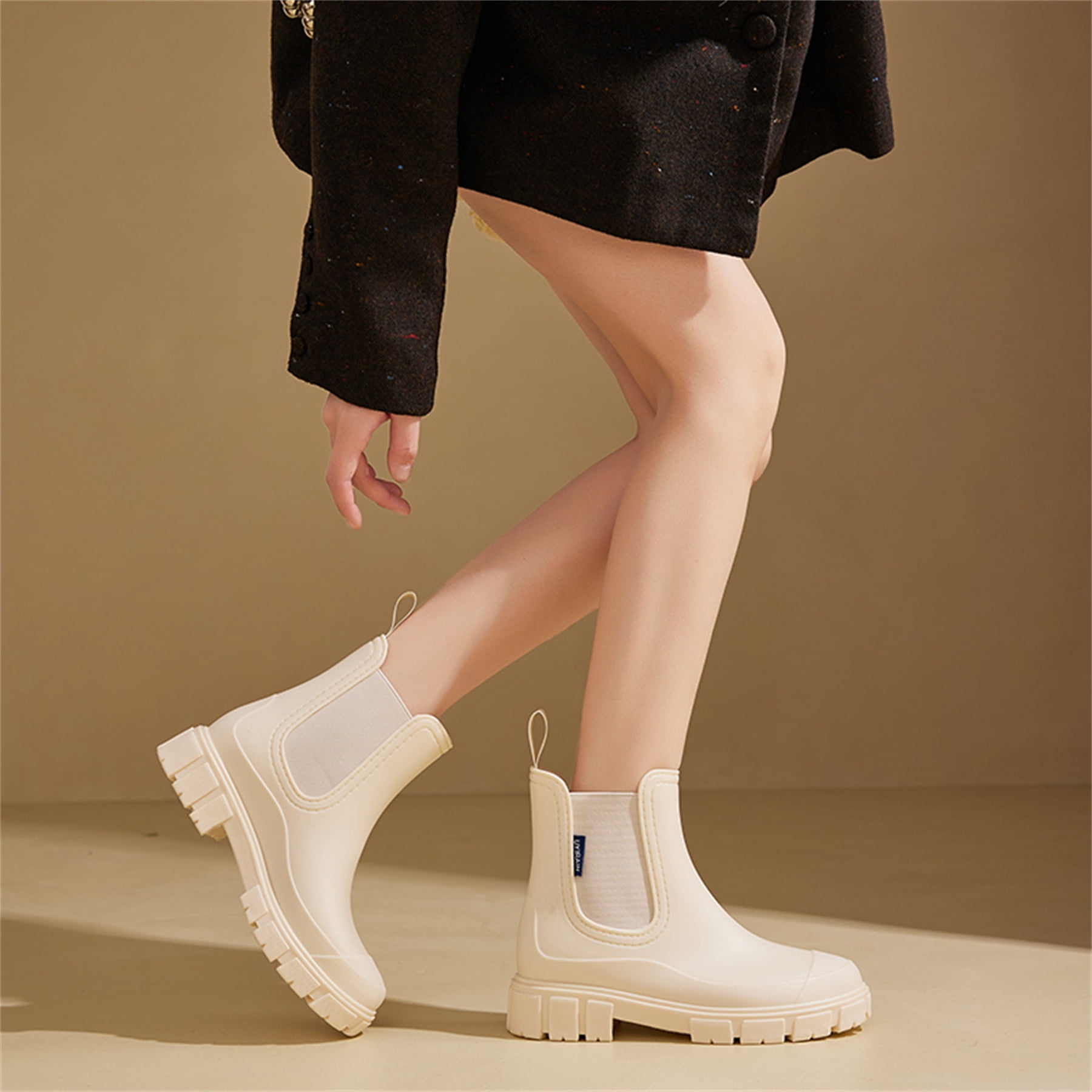 YOURDIARY Women’s Waterproof Chelsea Boots Slip-On Rain Ankle Boots