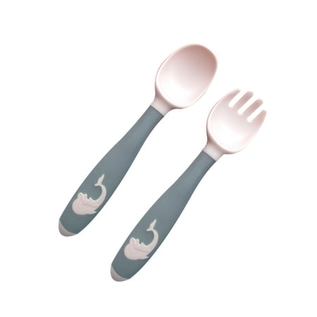 

EVEXPLO Baby Children Spoon Fork Set Soft Bendable Scoop Fork Kit Tableware Toddler Cartoon Training Feeding Cutlery Utensil