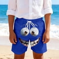 thumbnail image 2 of Boys Athletic Shorts Boys Cool Face Print Casual Shorts Comfortable Elastic Waist Everyday Wear Blue 1-2 Years, 2 of 5
