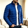 thumbnail image 4 of QIYAGBSA Puffer Jackets for Men Stand Collar No Hood Zip Up Quilted with Zipper Pockets Winter Warm Lightweight Padded Coat for Cold Mornings and Outdoor Walks, 4 of 6