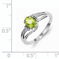 thumbnail image 2 of Primal Silver Sterling Silver Rhodium Diamond and Peridot Oval Ring, 2 of 2