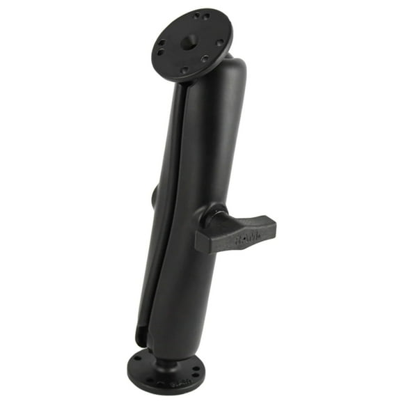RAM RAM-101U-D - Mounting component (double socket arm, round base, 2 x Ram balls) - powder-coated marine grade aluminum