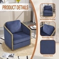 thumbnail image 2 of Corduroy Swivel Barrel Chair, Comfortable Accent Sofa Chair for Living Room, 360 Degree Swivel Barrel Club Chair, Leisure Arm Chair for Nursery, Hotel, Bedroom, Office, Lounge (Navy), 2 of 5