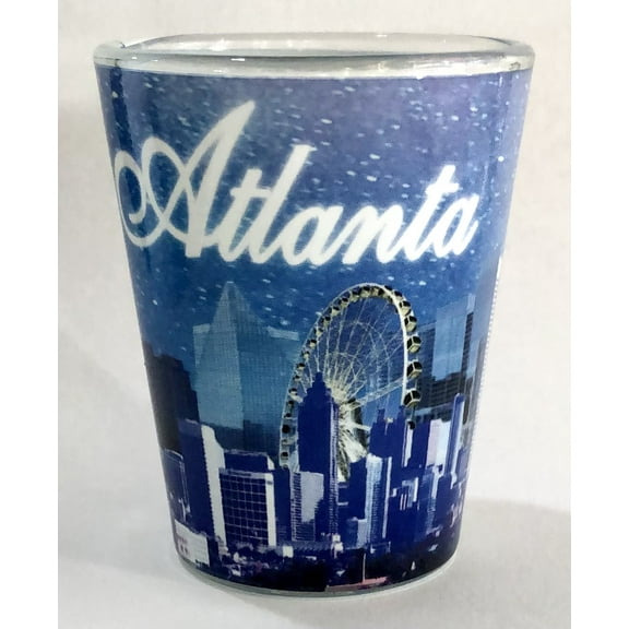 Atlanta Georgia Blue Night Skyline Shot Glass