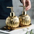 thumbnail image 4 of facefd Ceramic Soap Dispenser Massage Oil Body Wash Refillable for Bathroom style C, 4 of 9