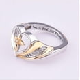 thumbnail image 2 of Women's Cross Love Heart-Shaped Micro-Set God Two-Color Ring, 2 of 2