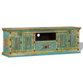 thumbnail image 1 of vidaXL TV Cabinet Solid Mango Wood Blue Hand Painted, 1 of 5