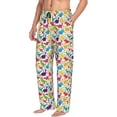 thumbnail image 2 of Xecao Colorful Dinosaurs Men's Straight Lounge Pajama Pants: The Ultimate in Comfortable Sleepwear, 2 of 9