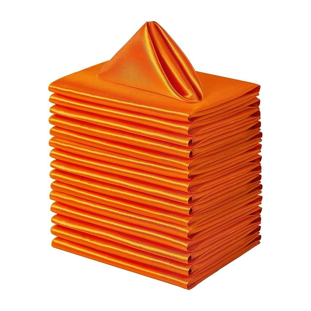 Advancent Servilletas de de poliéster de 20 piezas para una experiencia gastronómica lujosa, servilletas de tela cuadradas Kits de decoración para fiestas naranja