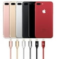 thumbnail image 2 of LAX Gadgets Extra Short, Apple MFi Certified Nylon Lightning to USB iPhone Charger Cable for iPhone 7, 7 Plus, 6s, 6s Plus, 6, 6 Plus, SE, 5s / iPad Pro, Air, Mini, iPad / iPod | 1 Ft Cord, Red, 2 of 2