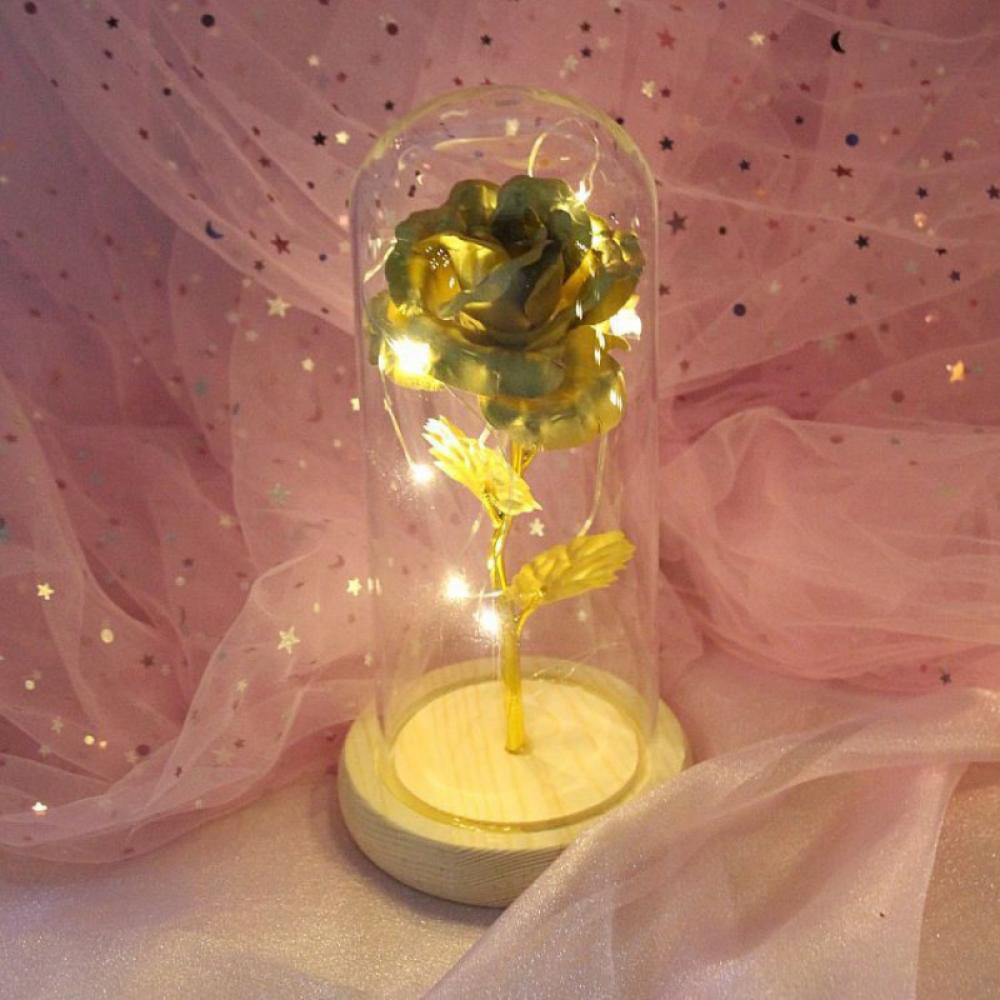 Details about   Valentines Day Gift Gold Color Lighting Rose Beautiful Rose Wedding Gift 