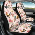 thumbnail image 3 of Yuyamidu Chicken Car Seat Cover Full Set for Front Seats Car Interior Accessories Set Pink Flowers Auto Interior Seat Covers Saddle Blanket, 3 of 7