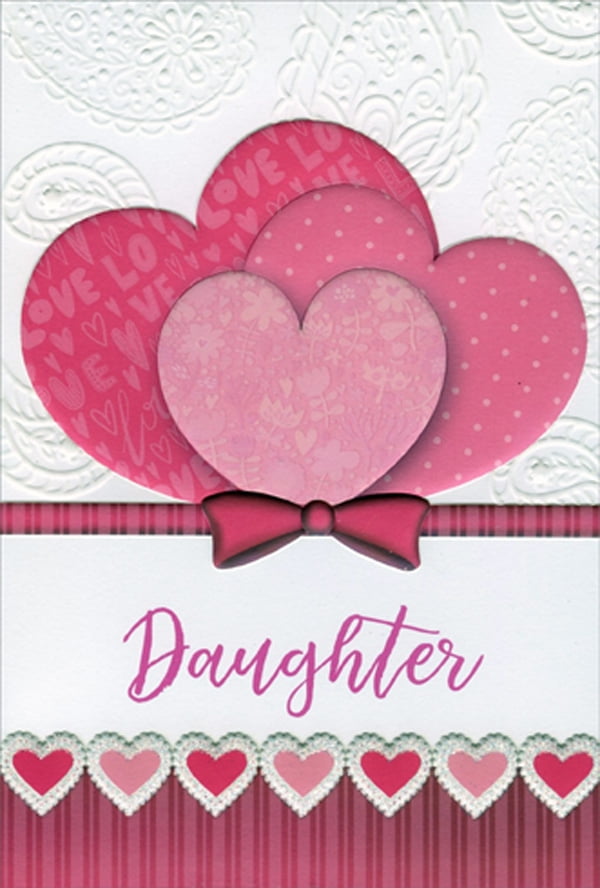 pictura-3-pink-hearts-and-bow-on-white-paisley-valentine-s-day-card-for-daughter-walmart