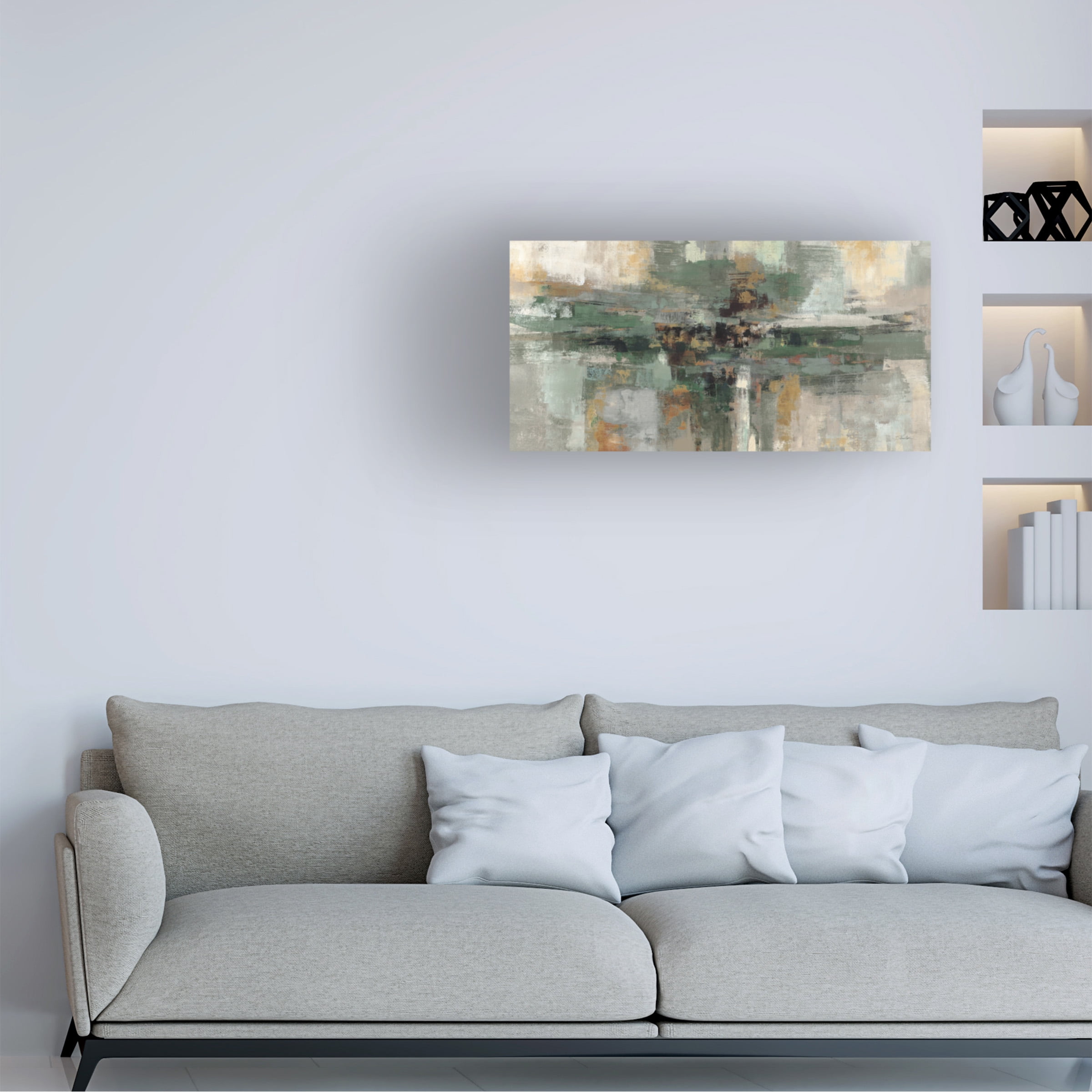 Silvia Vassileva 'Morning Fjord Rifle Green' Canvas Art