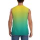 thumbnail image 4 of Balery Teal To Yellow Gradient Camisetas sin mangas para hombre, absorbe la humedad y protege contra el mal olor.-Medium, 4 of 7