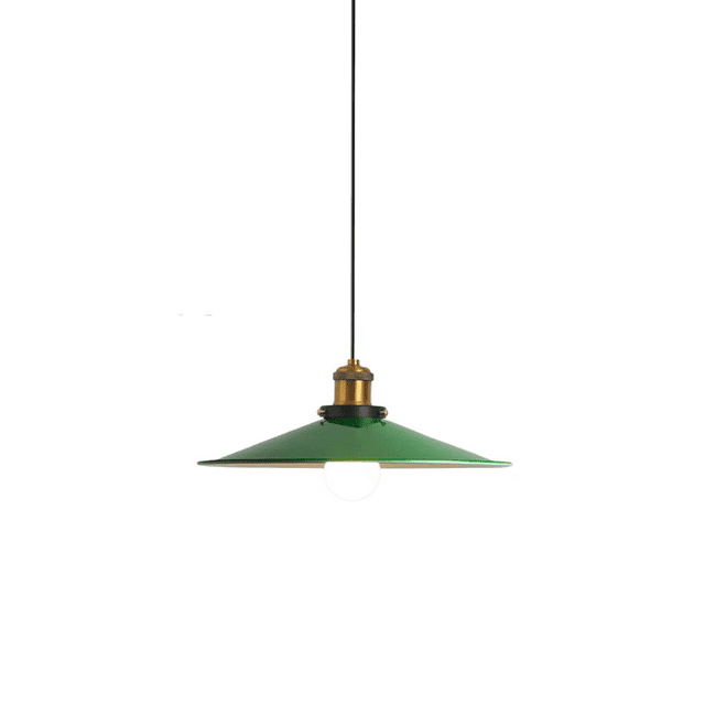 Retro Green Metal Iron Pendant Light Fixture, Industrial Style Vintage Pendant Lamp, Simple Pendant Lighting for Over Kitchen Sink Island Dining Room Table Bar Counter Laundry Room Entrance