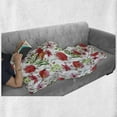 thumbnail image 6 of Floral Soft Flannel Fleece Throw Blanket, Scribbles of Flowers and Leaves in Watercolor Effect, Cozy Plush for Indoor and Outdoor Use, 50" x 70", Pink Green, by Ambesonne, 6 of 6