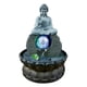 thumbnail image 1 of Fuente de agua sentada con luces LED Escritorio Meditación decoraciones circulares de flujo de agua Estatua de resina de Buda para jardín, 1 of 4