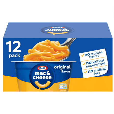Kraft Original Macaroni and Cheese Easy Microwavable Dinner, 2.05 oz., 12 pk.