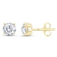 thumbnail image 2 of 1/2 ct.t.w Each 4MM Round Cut Lab Created Moissanite Diamond 4-Prong Solitaire Stud Earrings In 18K Yellow Gold Over Sterling Silver (DF Color, VVS1 Clarity, 0.50 Cttw), 2 of 4