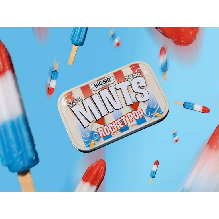 Big Sky Sugar Free Mint Candy, Rocket Pop, 1.76 Ounce (50g) Tin
