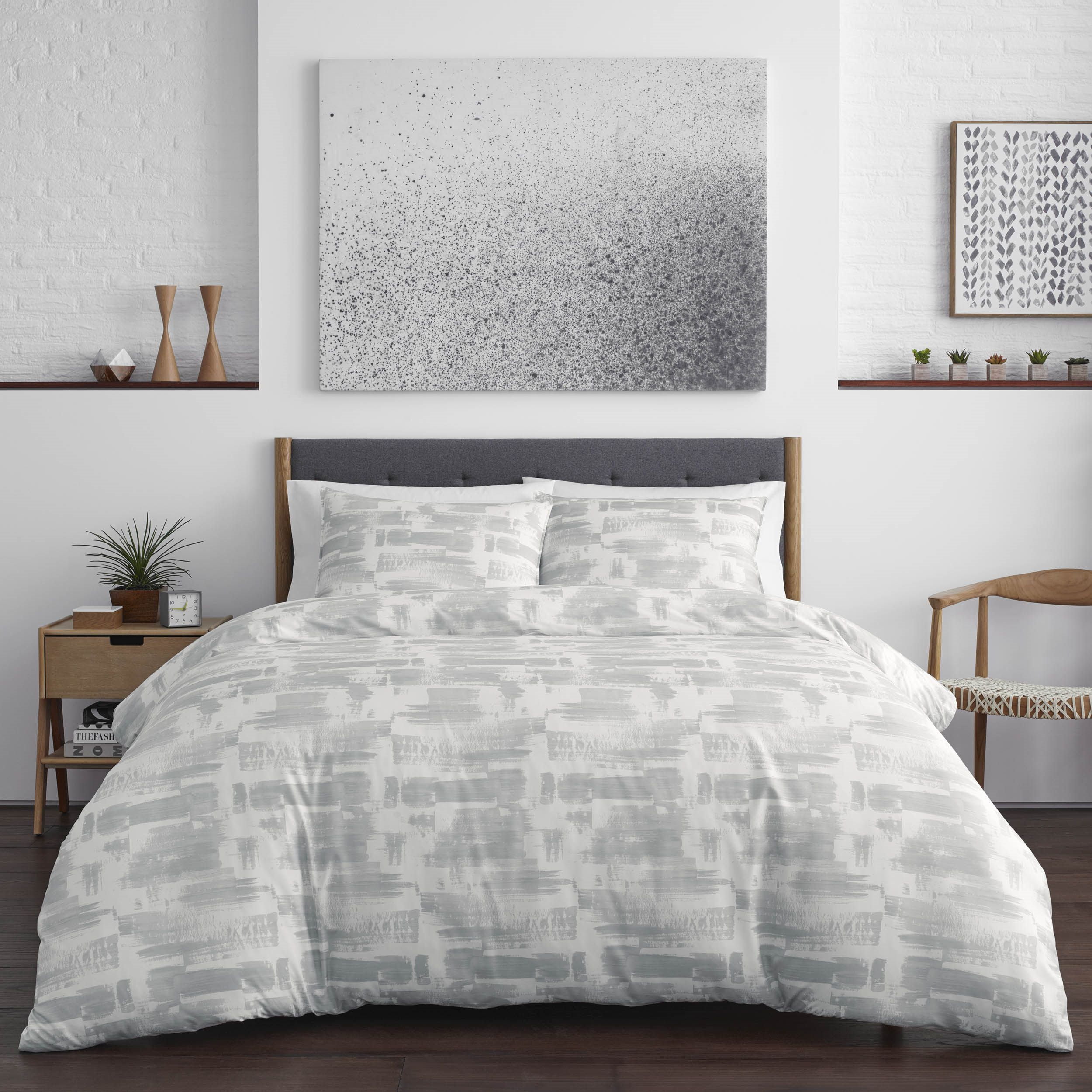 City Scene Aria Microfiber Grey 2 Piece Duvet Cover Set-Twin