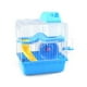thumbnail image 2 of Jaula para hámster de 2 niveles, gran espacio, diseño de chasis alto, jaula para hábitat de hámster para mascotas, hámster, animales pequeños, azul, 2 of 12